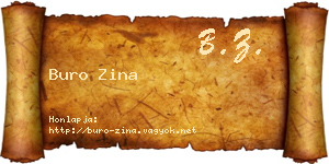 Buro Zina névjegykártya